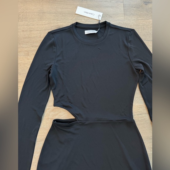 Calvin Klein Cut Out Mini Dress Black - Picture 2 of 9